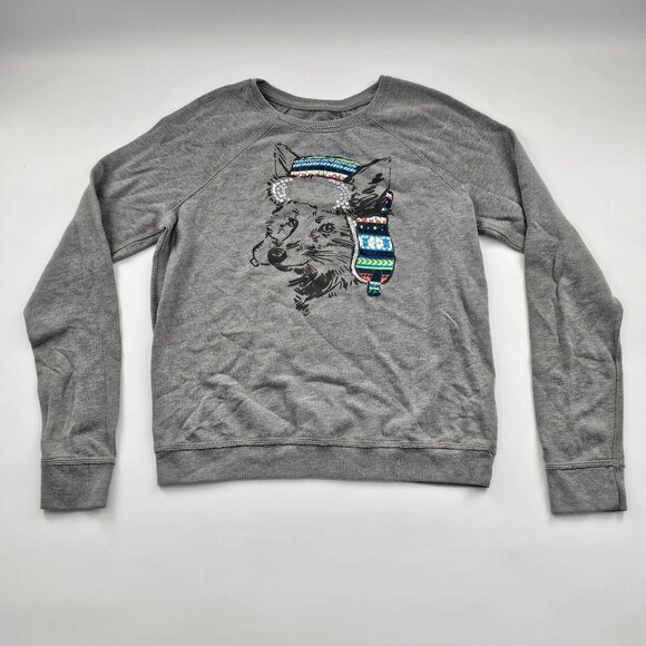 Hollister Women's Winter Fox Sequined Sweatshirt Size Large - Picture 4 of 5